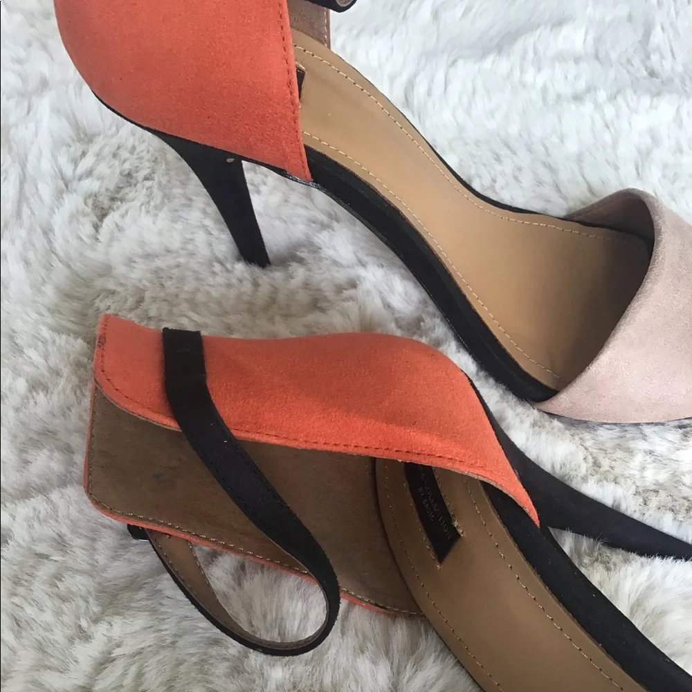 Zara colorblock ankle strap stiletto heels